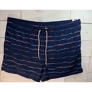 George Men's Swim Shorts 3XL 48-50 Navy Pink Blue Above Knee 6" Inseam NWT